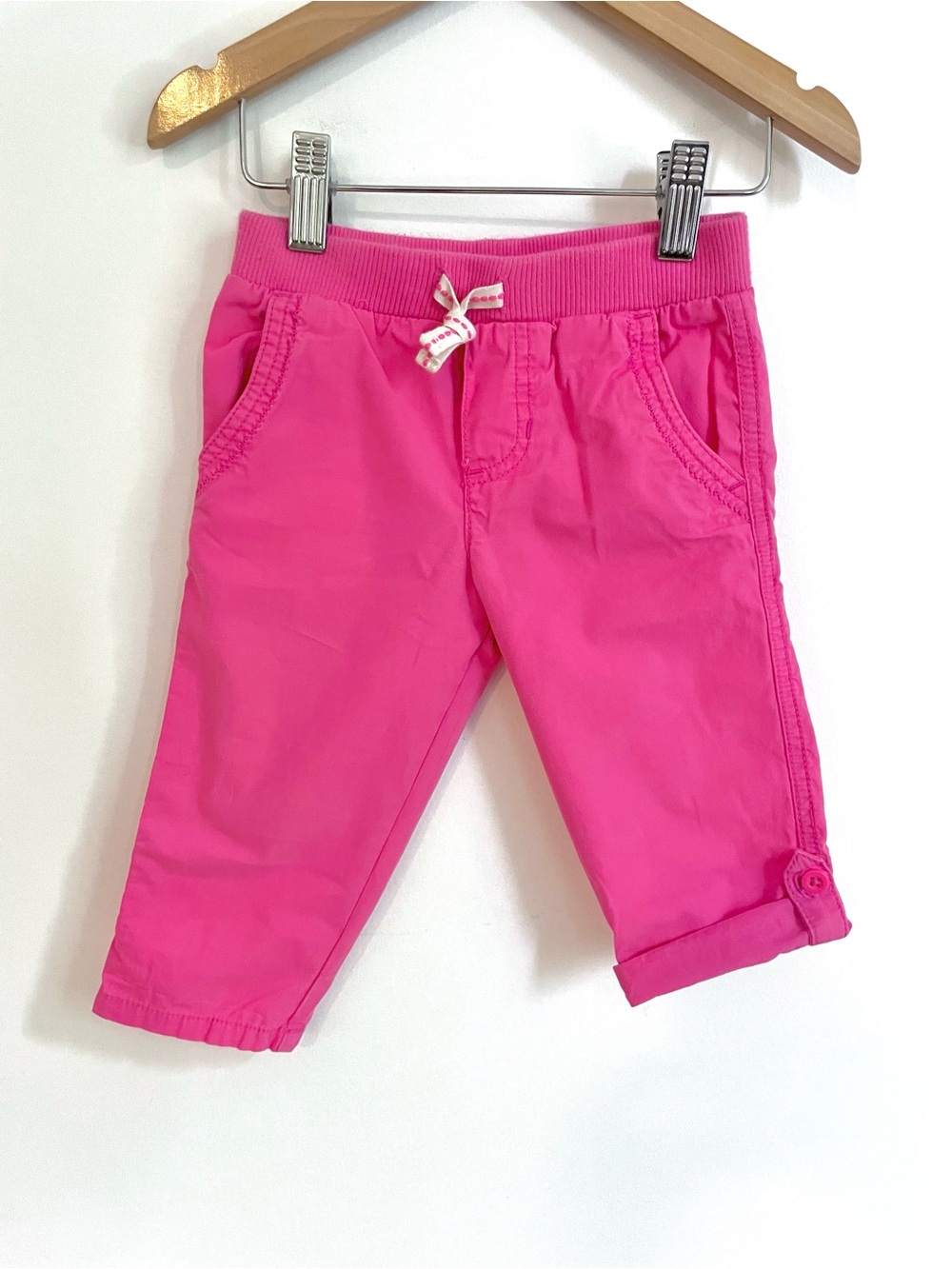 $5 💥Convertible Cuff Comfy Lightweight Pull-On Pants, Capri & Full Length, Pink